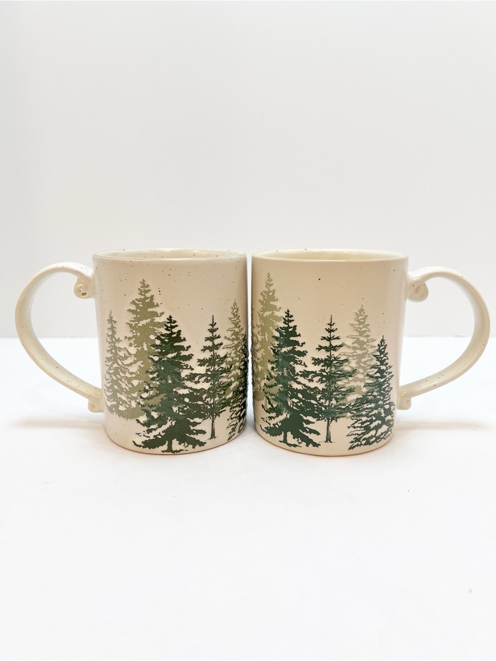 Eli Ana Ceramic Evergreen Tree Stoneware Mug - Set of 2